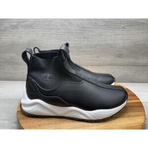 Champion Rally Shoes Black White Leather Slip On Trainers Sneaker Women’s 6.5